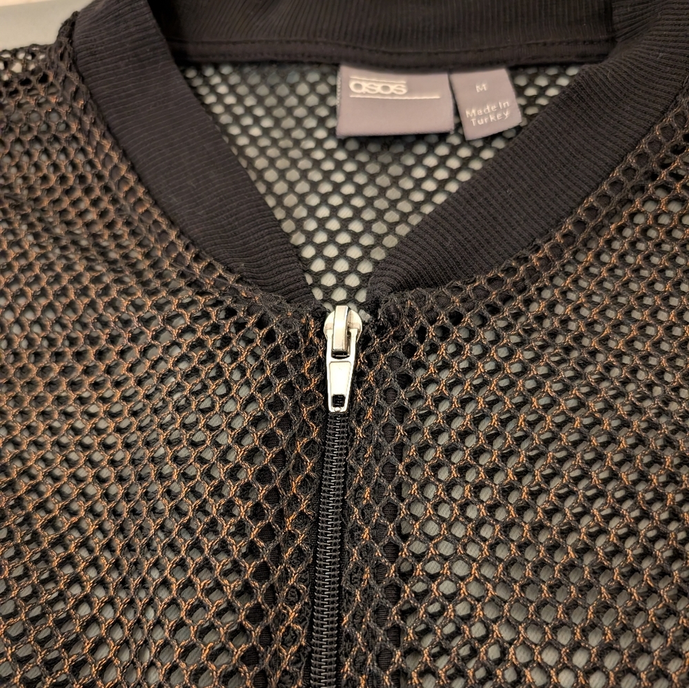 ASOS Black + Gold Mesh Jacket.